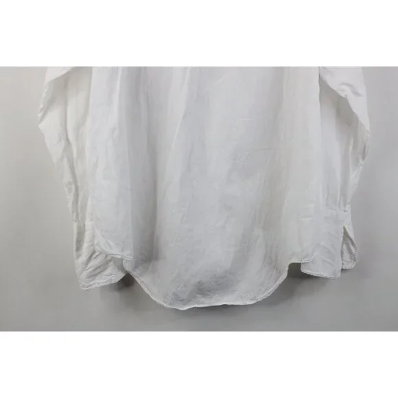 Vtg 50s Streetwear Mens Large Brocade Cotton French Cuff Button Shirt White USA